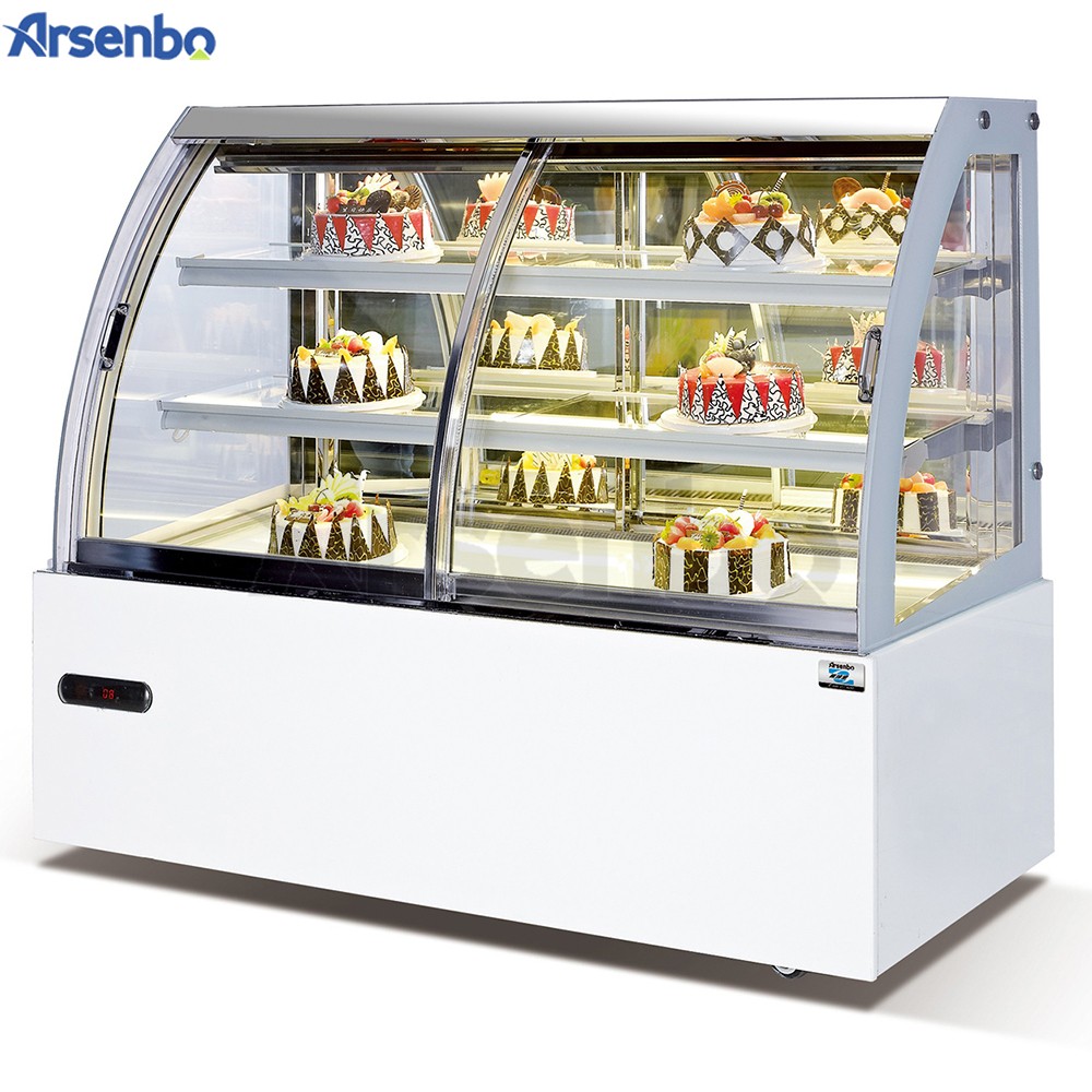Stainless Steel 768W Dessert Display Fridge , Multipurpose Cake Showcase Refrigerator