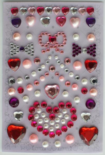 Japan Style Crystal Custom Rhinestone Stickers , Card Craft Stickers For