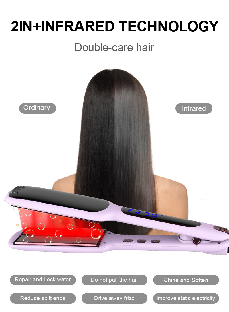 Salon Infrared Hair Flat Iron 1 Inch For Shiny And Silky Hair 60Hz PTC Heating