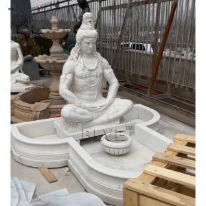 Wholesale BLVE White Marble Lord Shiva Shakti Statue Garden Buddha Statue Fountain Hindu God Stone Sculpture Life Size Indian from china suppliers