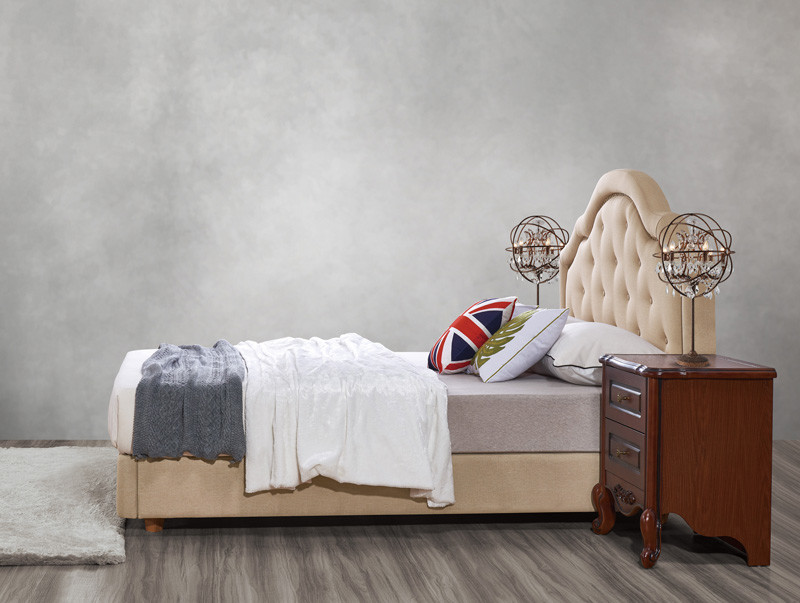 Leather Upholstered Headboard Custom Bed in hotel Guestroom king and queen size bedroom Wooden bed in High quality