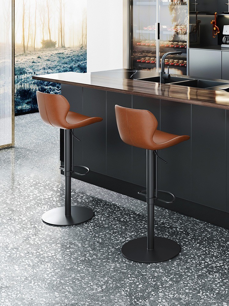 Hotel Restaurant Lift Swivel Bar Stool Light Luxury Home Bar Club Chairs