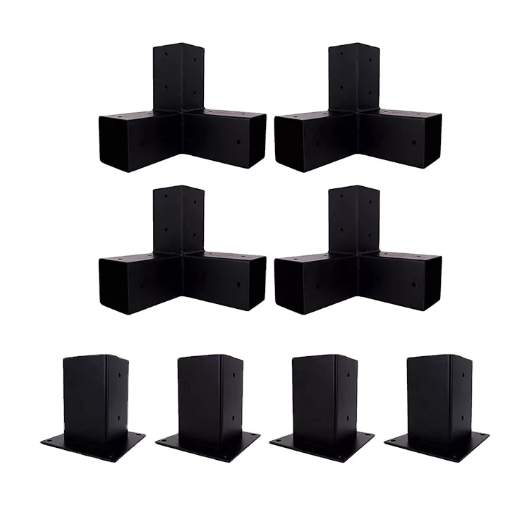 4x4 Inch 3-Way Woodworks Corner Pergola Kit for 4x4 Wooden Beams Customizable Design