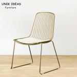 83cm Gold Wire Dining Chairs Black Cafe Garden Restaurant Outdoor Indoor