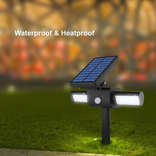 Solar Lights with Dual Head Waterproof Outdoor Landscape Lighting Garden Light