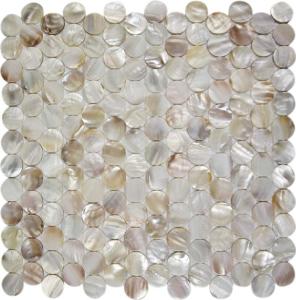 Wholesale Round Mother Of Pearl Bathroom Tiles Fresh Water Seashell Decor 2mm Thickness from china suppliers