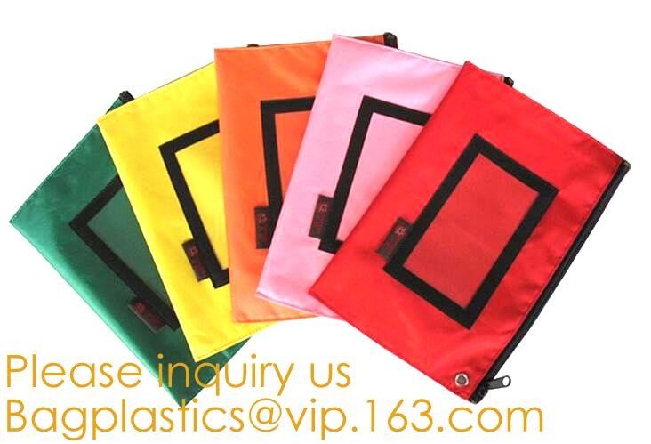 Zipper Vinyl PVC Leather Bank Deposit Bags Bank Deposit Bag With Key Ring,Locking Courier Bag 1000 Denier Nylon Combinat