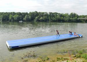 Wholesale Long Blue Smooth Rubber Air Tight Yoga Mat , Floating Inflatable Air Track For Water from china suppliers