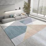 Rectangle Polyester Fiber Living Room Floor Carpet Stripping Special Style