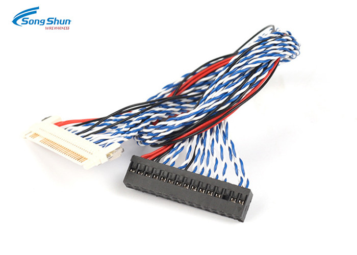 Scanner Computer LVDS Cable 30 Pin , PVC Jacket 7.0 Mm LVDS Display Cable