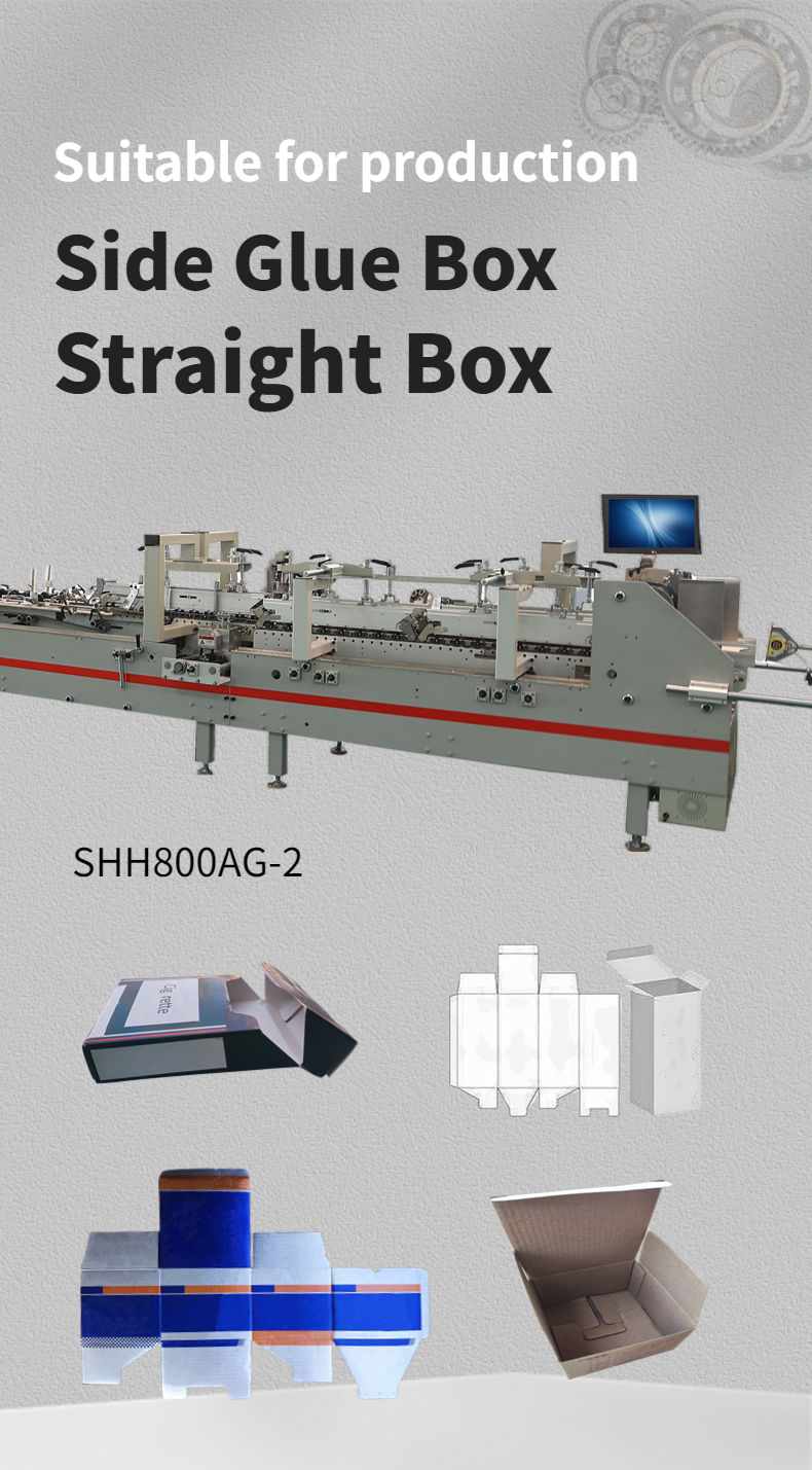 SHH800AG-2 automatic bottom lock lunch box making machine for case packaging