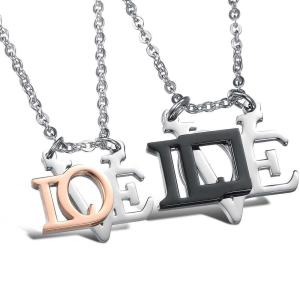 Wholesale New Fashion Tagor Jewelry 316L Stainless Steel couple Pendant Necklace TYGN048 from china suppliers