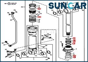 Wholesale 4662066 Bucket Repair Kit John Deere 240DLC 2454D ISO9001 Hydraulic Cylinder Seals from china suppliers