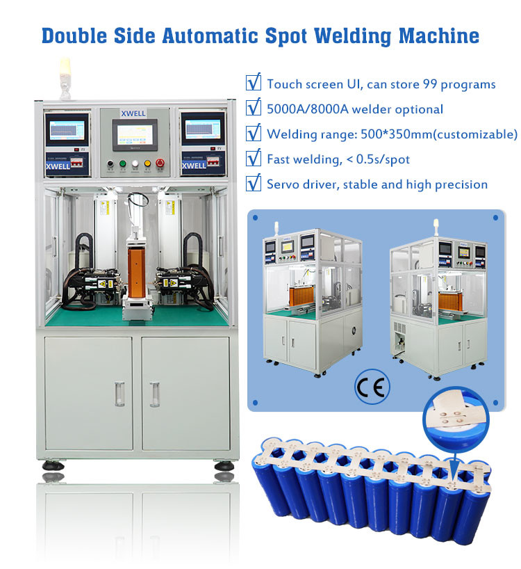 Double Side Spot Welding Machine For Lithium Battery 32650 8000A