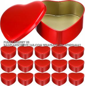 Wholesale Red Heart Shaped Metal Tins With Lids Valentine