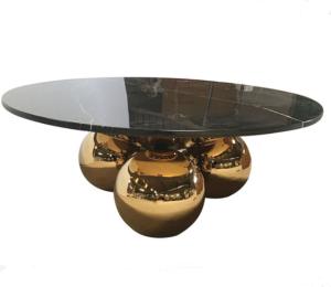 Wholesale Gold Plated Feet round 36'' Restaurant Marble Table For Hotel from china suppliers