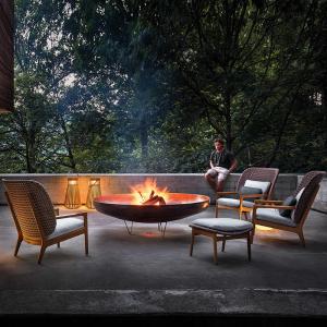 Wholesale Contemporary PE Rattan Chairs Teak Wood Rocking Chair Set Outdoor Customized Furniture from china suppliers
