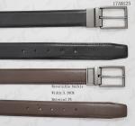 3.2cm Width Tan Mens Narrow Dress Belts Matt Black Reversible Buckle Available