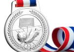 Soft / Hard Enamel Custom Sports Medals , Zinc Alloy Football Medals And Ribbons