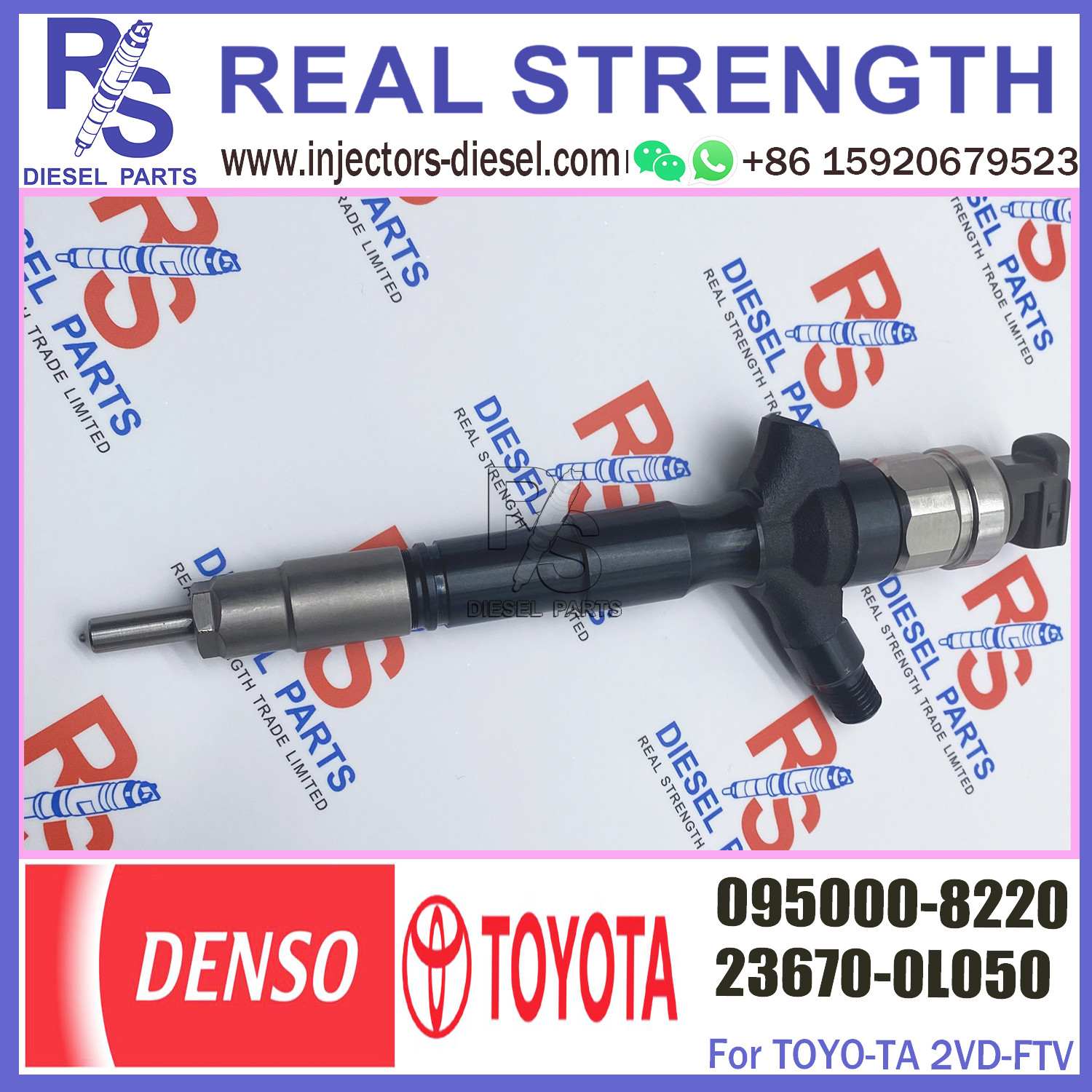 Common Rail Injector 23670-09070 Genuine Fuel Injector 23670-0L020 095000-8220 For Toyota Hilux 1KD-FTV OEM Auto Parts