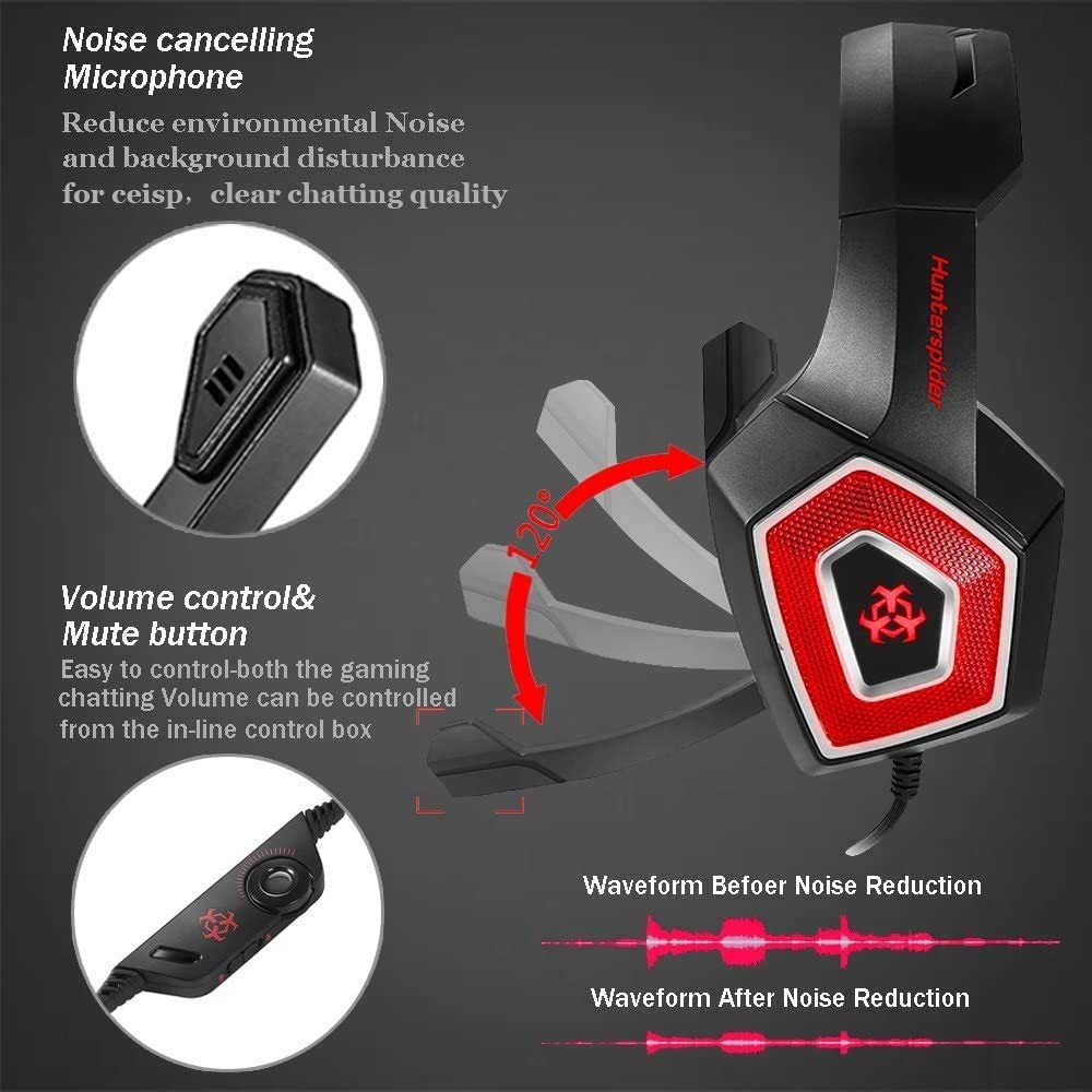 DC5V 117dB 2.2kohm Hunterspider V1 Gaming Headset