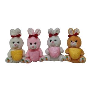 Wholesale 0.16M 6.3inch Easter Plush Toy Bunny Rabbit Stuffed Animal Holding Basket from china suppliers