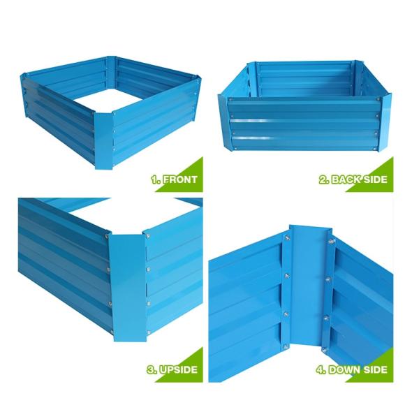 100x60x30cm Anti-Rusting Raised Metal Square Raised Garden Bed Kit