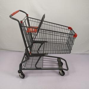 Wholesale American Style 125L Steel Shopping Cart With 4&quot; PU Wheels Large Metal Trolley from china suppliers