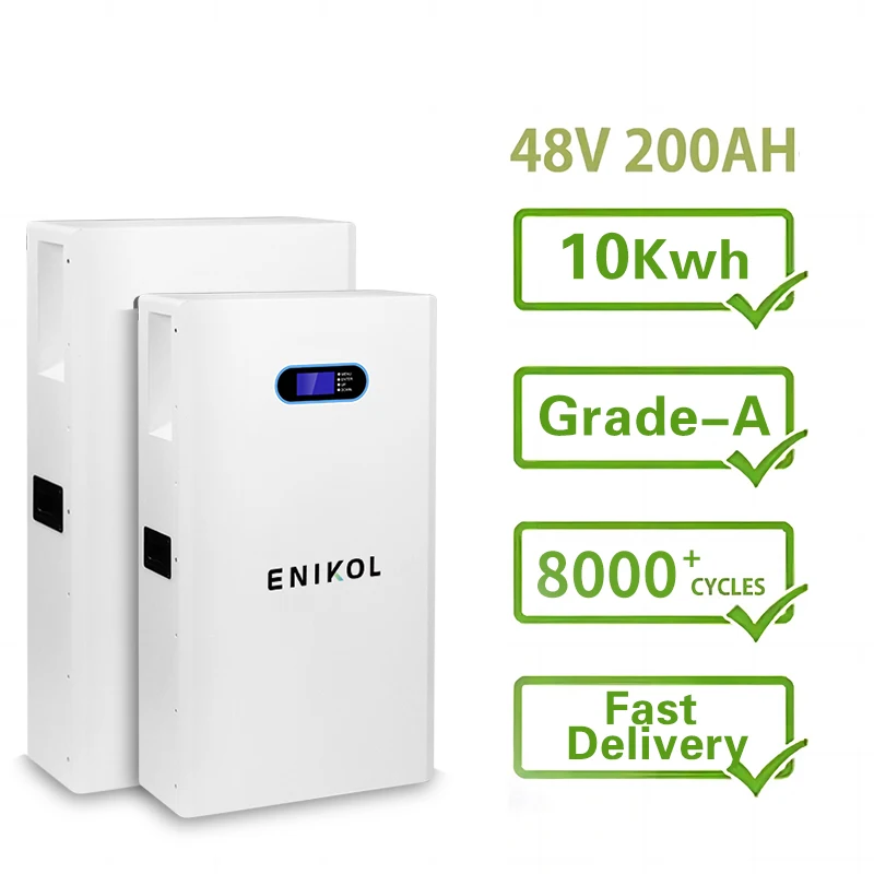LCD Display 48V 200AH Lithium Iron Phosphate 10KW Home Energy Storage Battery