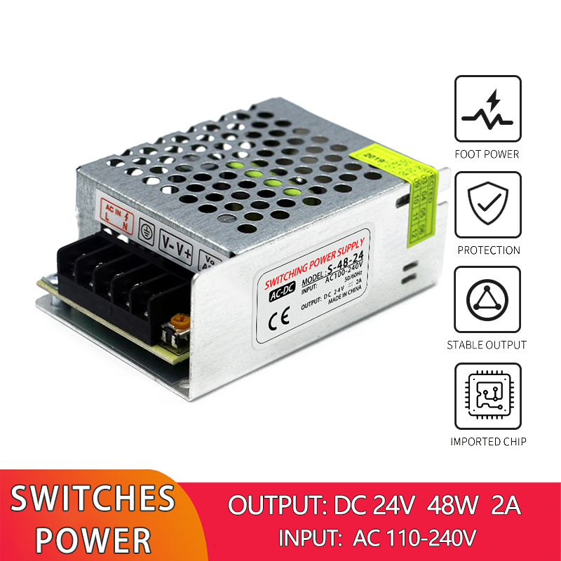 Aluminum Case Switch Power Supply 110V 220V AC To DC 24V 2A 48W