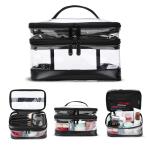Multifunctional Double Layer PVC Cosmetic Bag For Business Trip