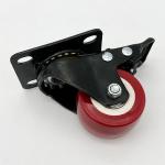 50MM Red PU Swivel Light Duty Casters Wheel Double Bearing For Furniture