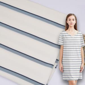 Wholesale Soft Yarn Dyed Knit Fabric , 5201 Single Face Striped Cotton Pajama Fabric from china suppliers