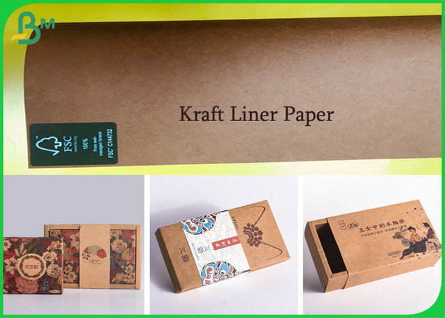 AA Grade Recycled Kraft Paper Roll / 80g To 400g Brown Uncoated Kraft Paper