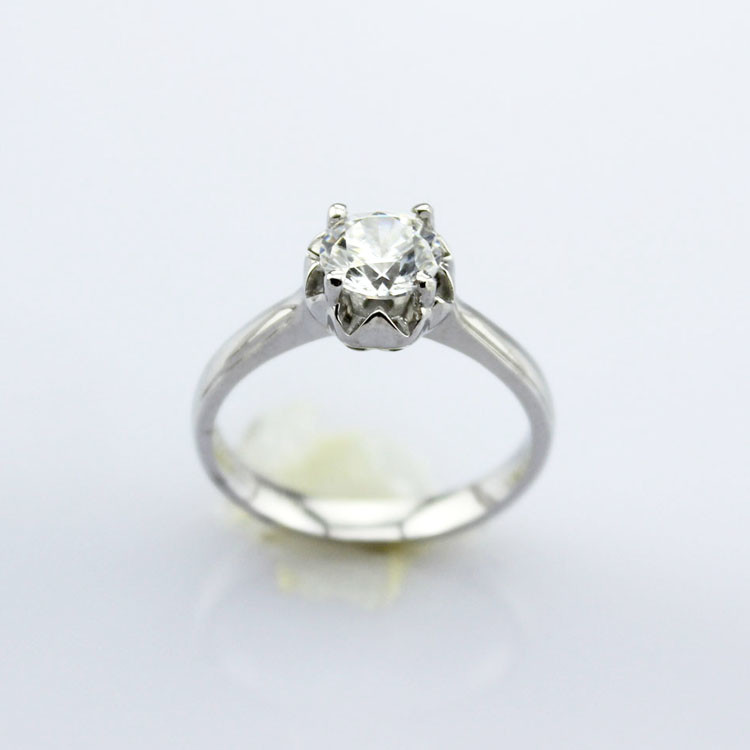 925 Silver Women CZ Diamonds Engagement Ring(F35)