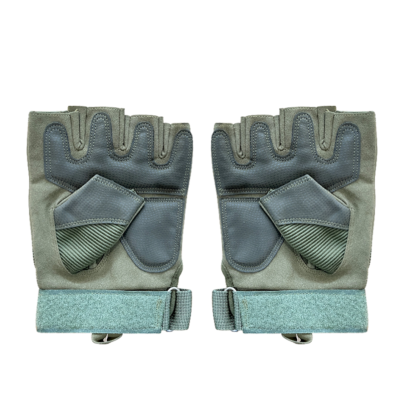 Maximum Care and Protection Half Finger Hard-Knuckle Anti-Slip Microfiber Leather Gloves
