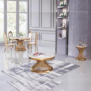 Wholesale Living Room Round SS Steel Furniture Dining Table With Marble Top from china suppliers