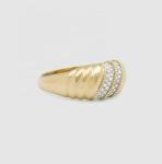 Platinum Plating Round Brilliant Cut Diamond Dome Ring For Women Fine Jewelry