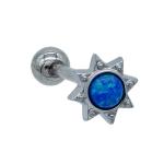 Tongue Rings Opal Stone Jewelry Stainless Steel Piercing Ball Multiple Color