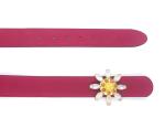 Red Color Women Rhinestone Belt Crystal Leather Waist Floral Cummerbund For