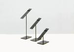 Adjustable Height Black Steel Store Display Props , Metal Retail Shoe Display