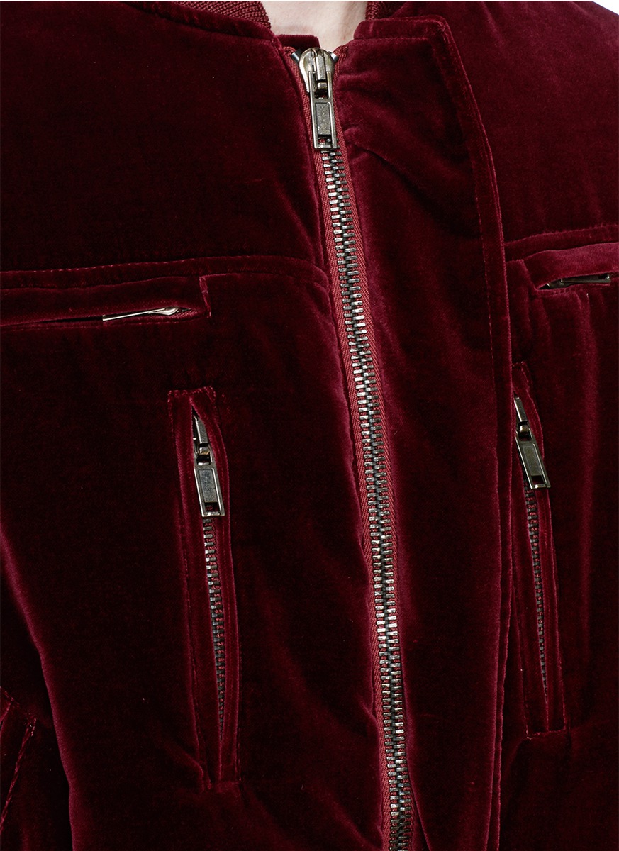 Mens Ruche Sleeve Winter Cotton Velvet Jacket