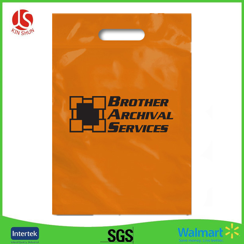 Custom printed logo die cut plastic retail bag for shopping