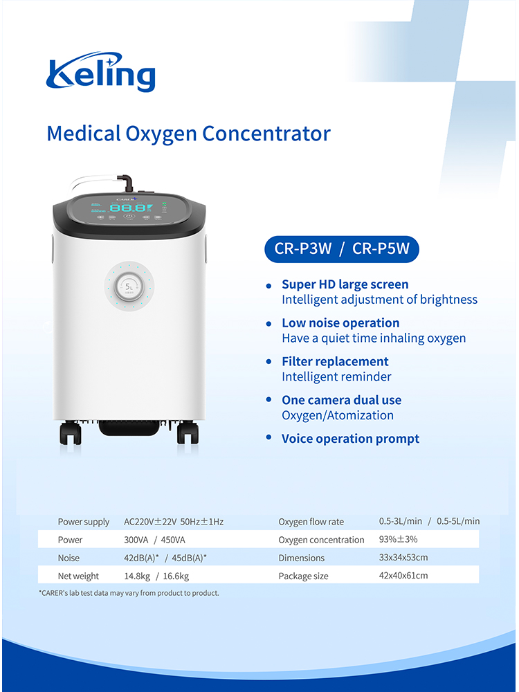 45dB Medical Portable Oxygen Concentrator AC220V 50Hz