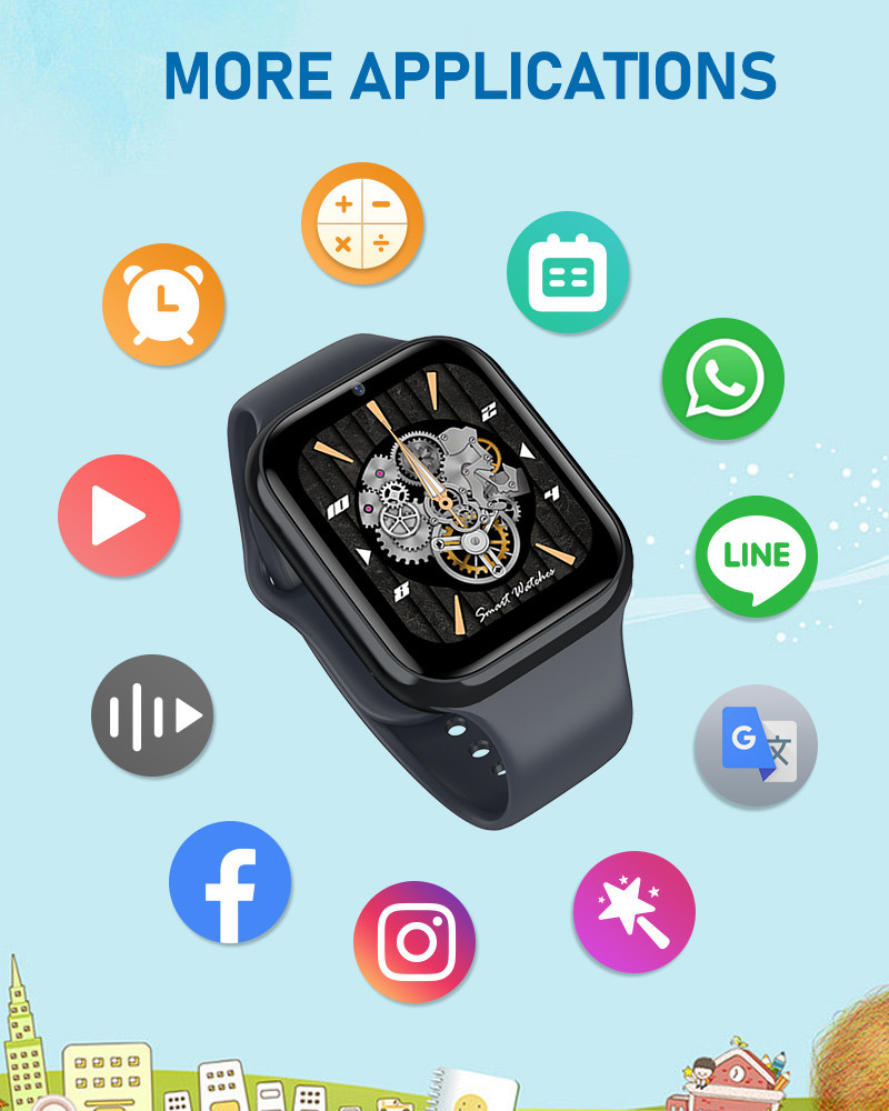 D42 Fitness Childrens Tracker Watch 4G GPS LBS WiFi 2 Way Phone Call