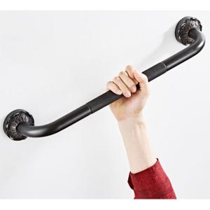 Wholesale bathroom toilet grab rail black Bronze Bathroom Safety Grab Bars Chrome Knurled Silicone slip ring Grab Bar from china suppliers