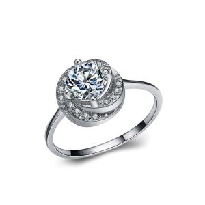 Wholesale Sterling Silver Clear Cubic Zirconia Ring for Women Wedding Jewelry (RE117) from china suppliers