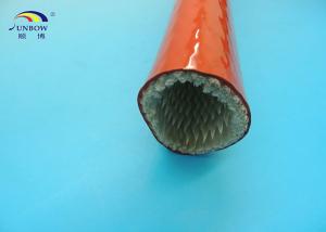 Wholesale Rust red fire resistance heat fiberglass sleeving coated silicone resin for cable protection from china suppliers