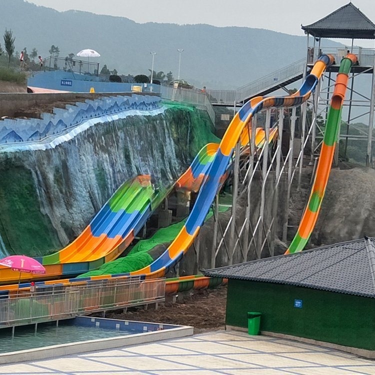 Fiberglass Water Park High Speed Water Body Slide