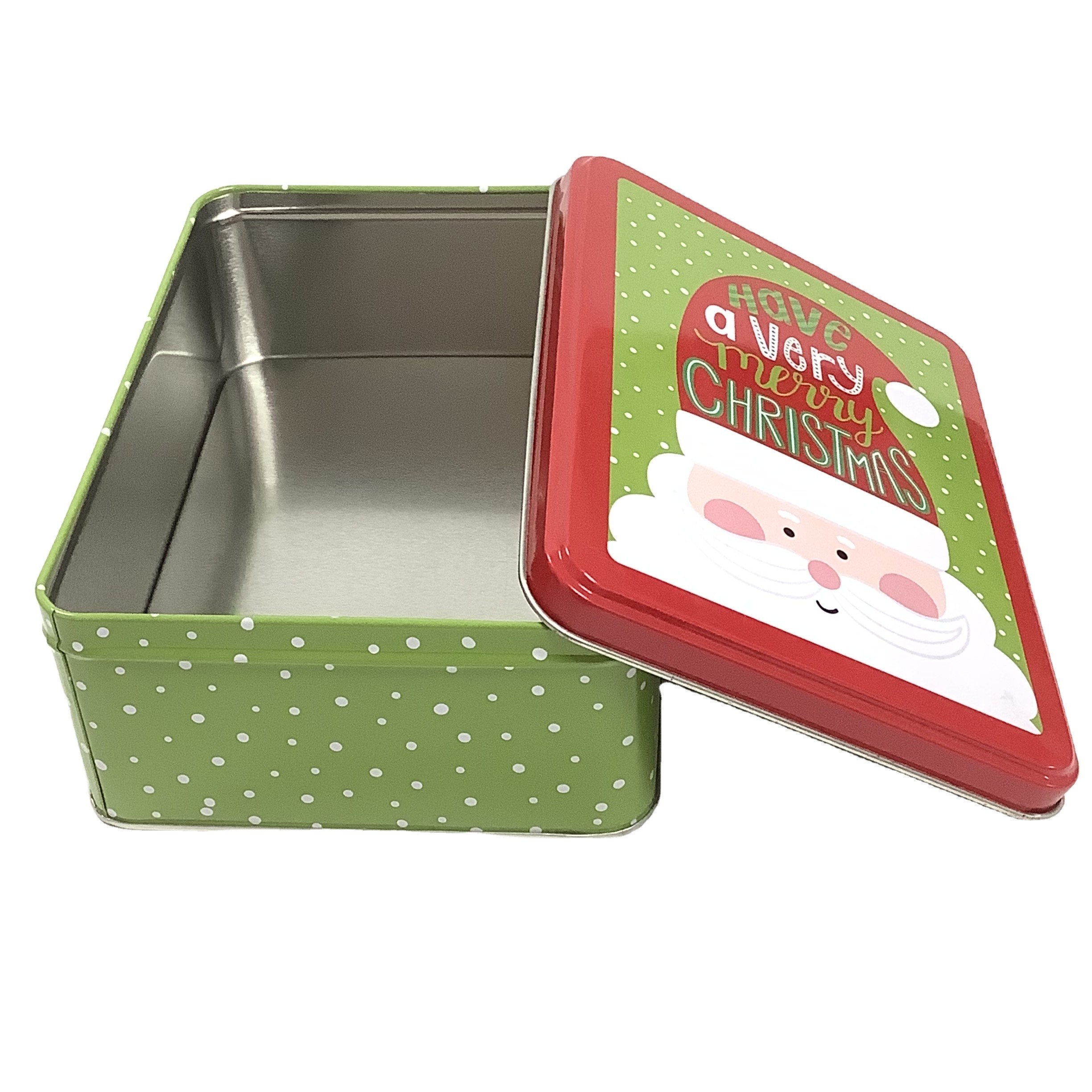 Rectangular Cookies Tin Box Printed Tin Food Containers Vintage Holiday Gift Tins